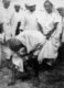 India: Mohandas Karamchand Gandhi (1869-1948), pre-eminent political and ideological leader of India's independence movement, ending the Salt March at Dandi, 5 April 1930